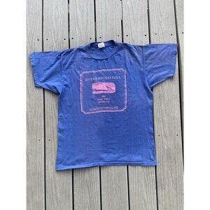 Vintage Rutherford Hill Napa Valley Merlot T Shirt Large Blue USA Single Stitch